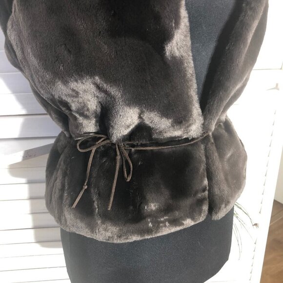 Vintage 90s Y2K Faux Fur Vest Brown Charlotte Russe Small - Picture 5 of 9